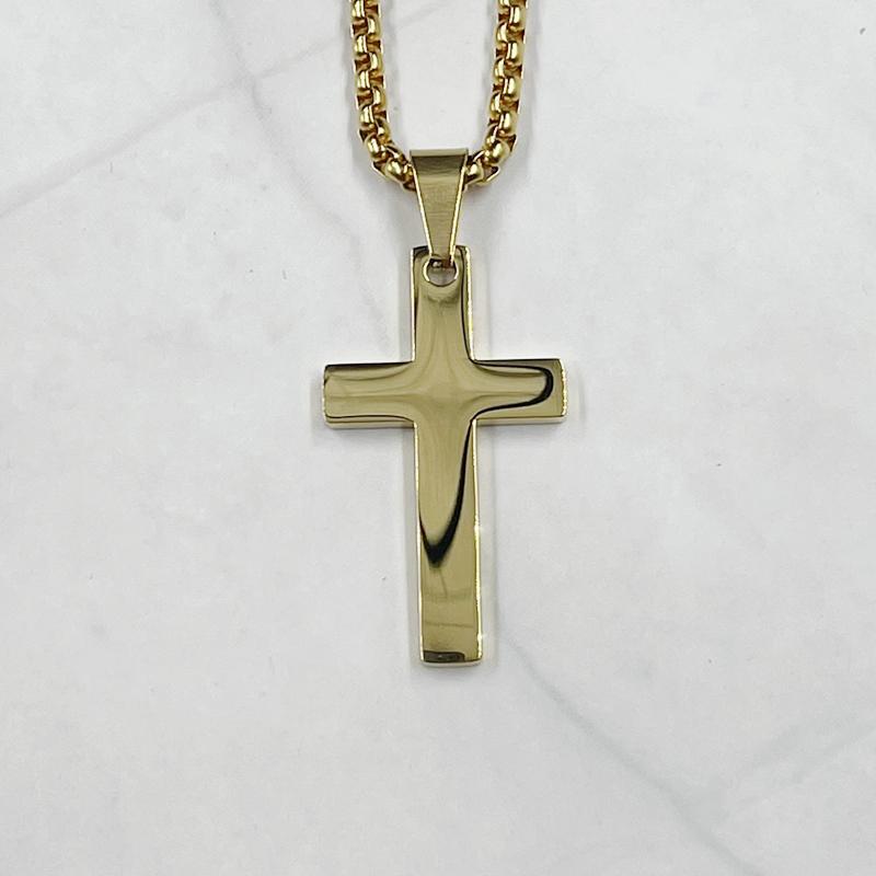 Simple Classic Fashion Double Sided Cross Antique Silver Gold Black Color Pendant Girl Necklaces Jewelry for Women