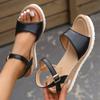 Lucyever Ankle Buckle Wedges Sandals for Women Summer 2023 Patchwork Platform Sandles Woman Thick Sole Gladiator Sandalias