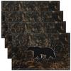 Деревенский коврик под тарелку с медведем для кухни, обеденного стола, декор для дома и улицы, Дикая природа, Охотничий домик, Лодж, Набор из 4 ковриков под тарелку, Вестерн