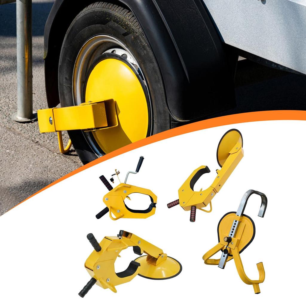 Car Wheel Lock Clamp Adjustable Reliable Locking Tool Yellow Security Device Style A