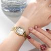 Gold Stainless Steel Watch Strap, Simple Business Style Quartz Watch for Workplace Wear