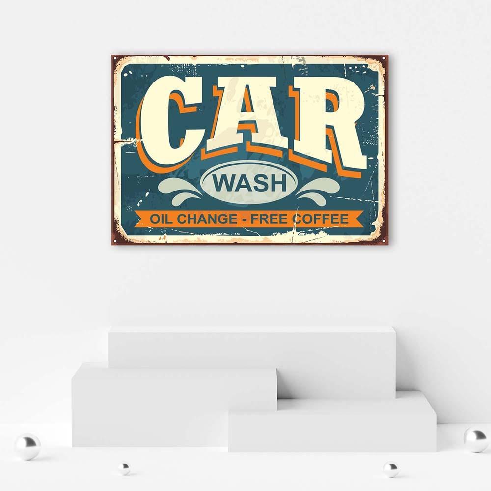 Canvas Print Car Wash Retro Sign