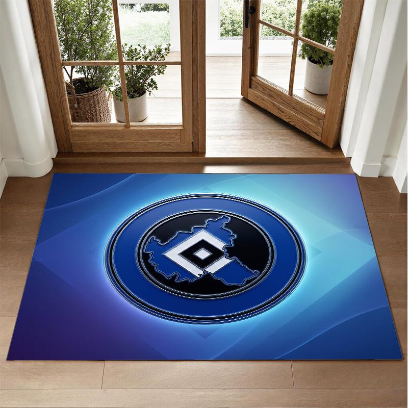Hamburger SV Football Design Crystal Velvet Rug Soft Decorative Mat for Bedroom Entrance