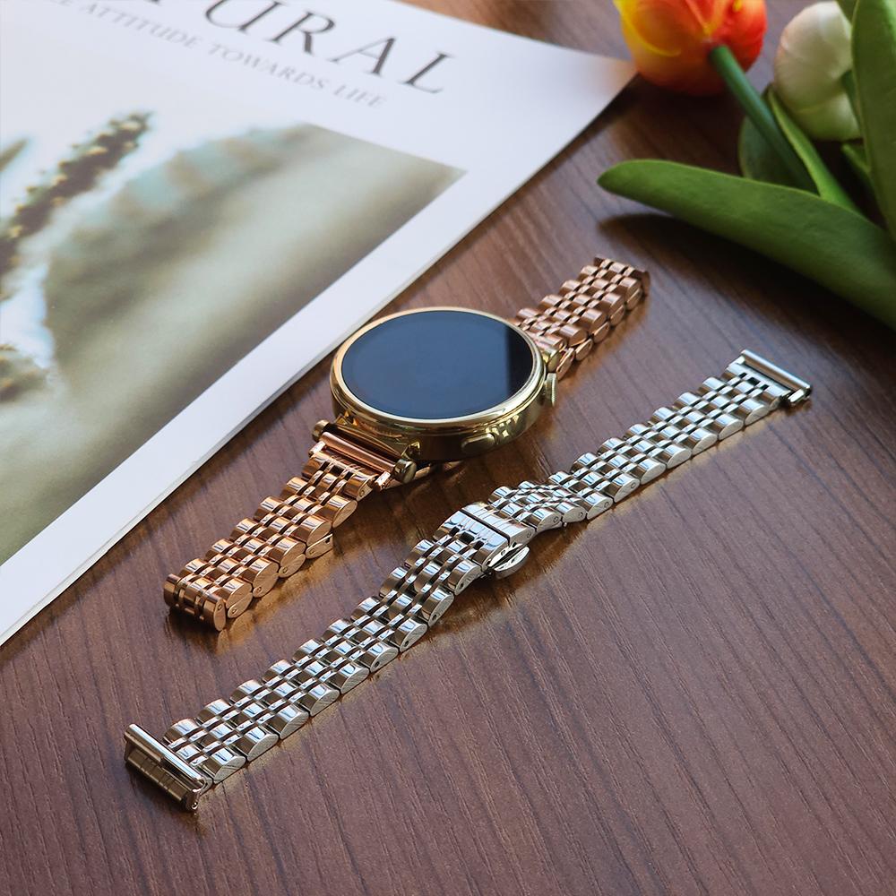 Тонкий ремешок из нержавеющей стали 18 мм 20 22 мм для Huawei Watch GT5 Pro 42 мм 46 мм Женский браслет для Samsung Galaxy 7 6 5 40/44 мм Ремешок