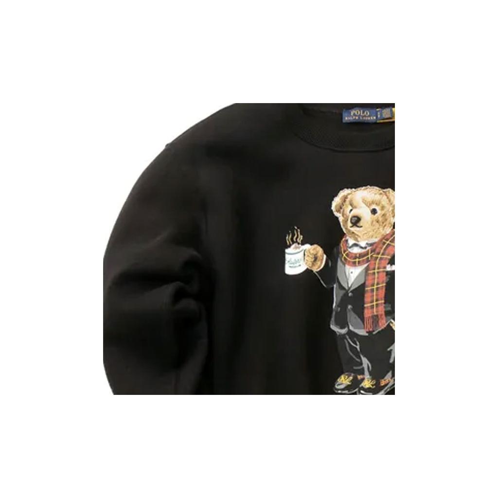 Polo Ralph Lauren Медведь Принт Круглый Вырез Толстовка Женская Толстовка Черный 211823689-001