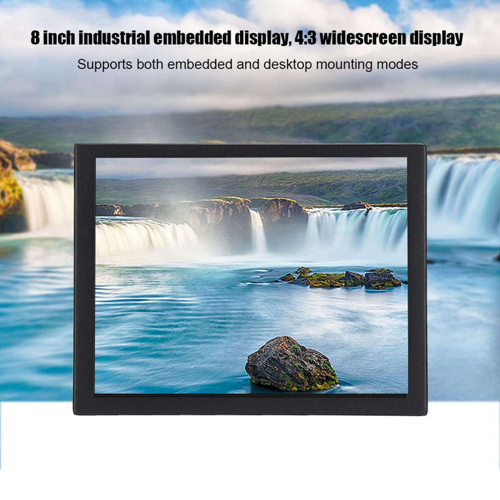 8-дюймовый резистивный сенсорный экран с разрешением 1024x768, встроенный цельнометаллический промышленный монитор