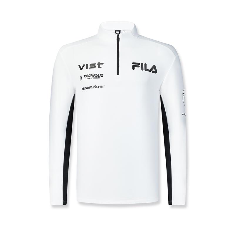 Fila SKI Футболки Мужские Нефритово-белые С воротником-стойкой A11M446203FWT