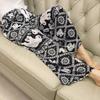 Cotton and silk family summer women's cotton and silk pajama pants high waist wide leg pants thin single wear can be worn outside home pants