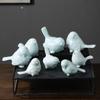 Ceramic Bird Ornaments Nordic Style 3D Bird Sculpture Fairy Garden Landscape Home Living Room Office Desktop Decor Crafts