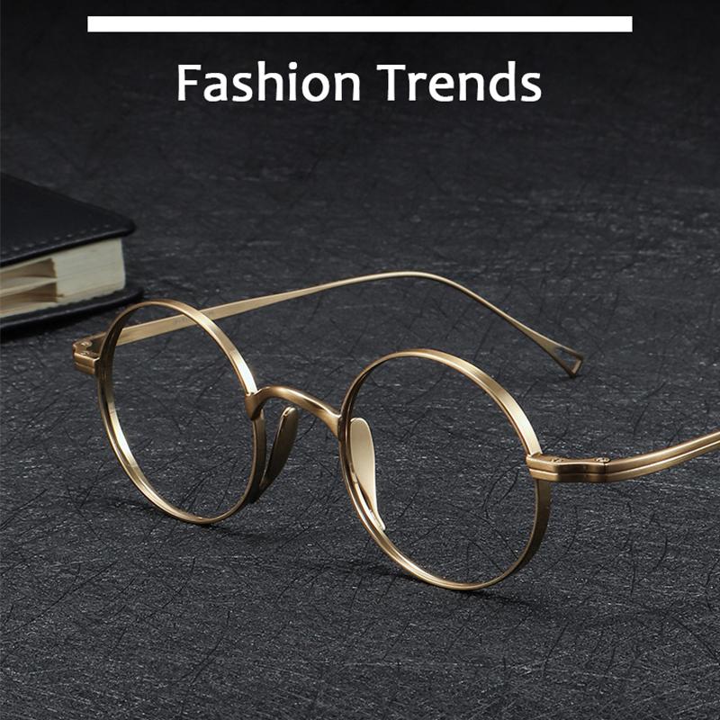 Японский стиль ручной работы реплика ретро круглые очки оправа KMN99 мужские чистый титан очки роскошные анти синий свет очки