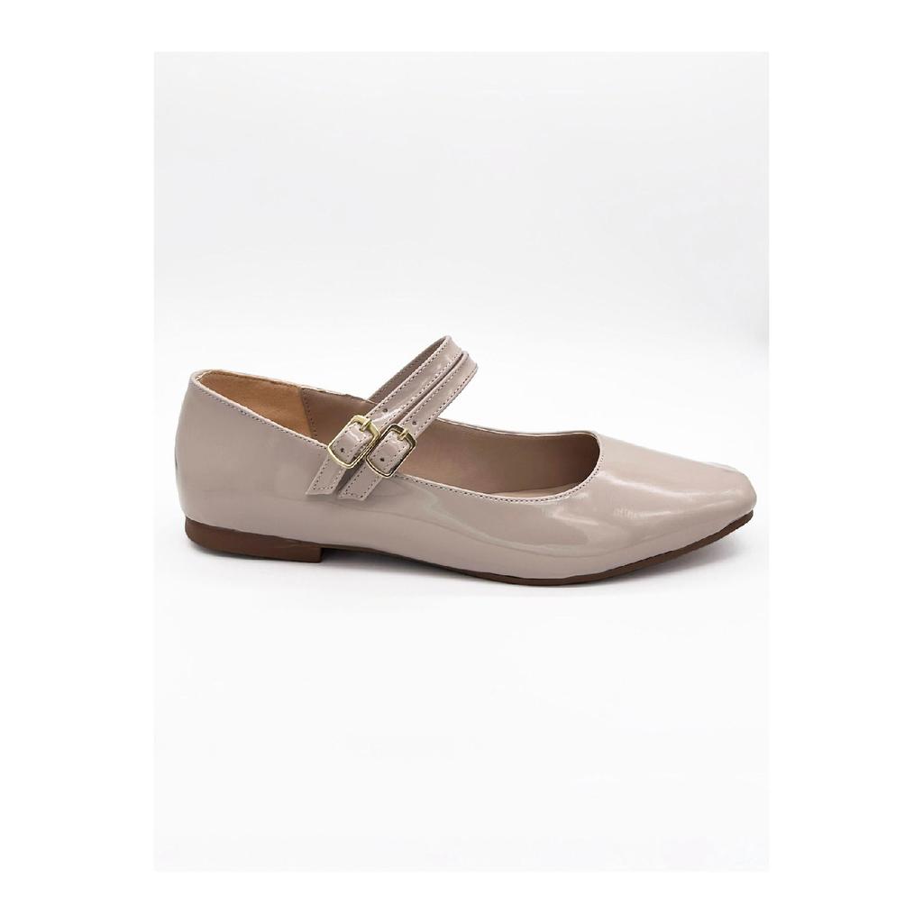 Women's Gold Color Patent Leather Mary Jane Ballet Flats Comfortable Sole