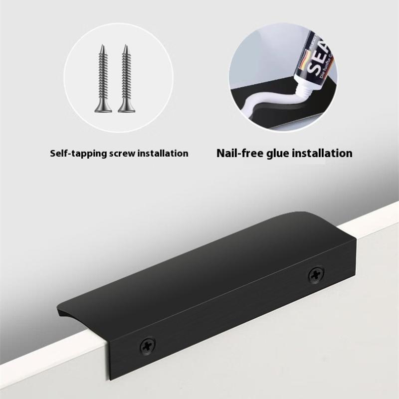 Металлические скрытые ручки для ящиков, современная мебельная фурнитура для шкафов и ящиков, 8 см - 50 см