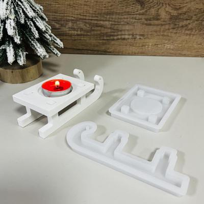 Рождественская форма для саней с оленями, силиконовая форма для подсвечников, мыла, гипса, поделок, гибкая, антипригарная, для выпечки своими руками, для праздничного декора