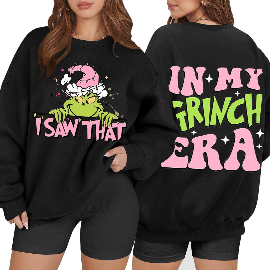 Women's Casual Fashion Long Sleeve Christmas Printed Round Neck Sweatshirt Top