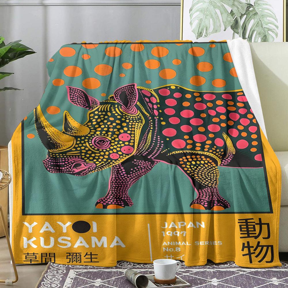 Y-Yayoi K-Kusama Throw Soft Flannel Throw Summer AC Blanket Lightweight Cool Nap Blanket for Sofa Bed Couch Travel