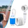 Portable Electric Shower-Rechargeable Outdoor Shower Head Sprayer Pumps Water from Bucket Perfect for Camping Hiking Travel