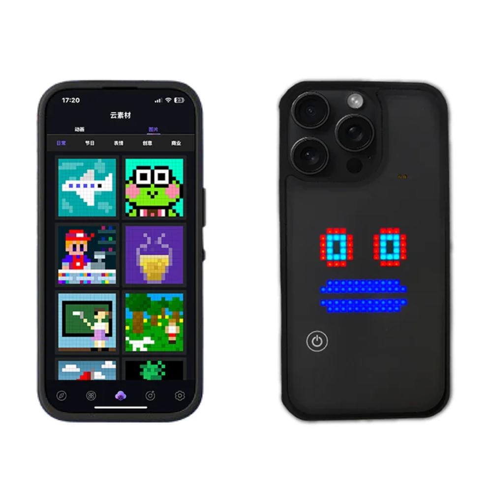 DIY Mode With APP Image Screen Case For iPhone 17 16 15 14 13 Pro Max Plus Smart Function Phone Cases Anime Phone Luminous Case