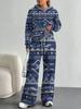 Bohemian Style European And American Autumn And Winter Casual Long-Sleeved Suit Women'S Hooded Sweater Trousers Suit