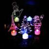 Home Table Party Decor Charm Santa Claus Decorations 1PC Merry Christmas LED Color Changing Mini Xmas Tree