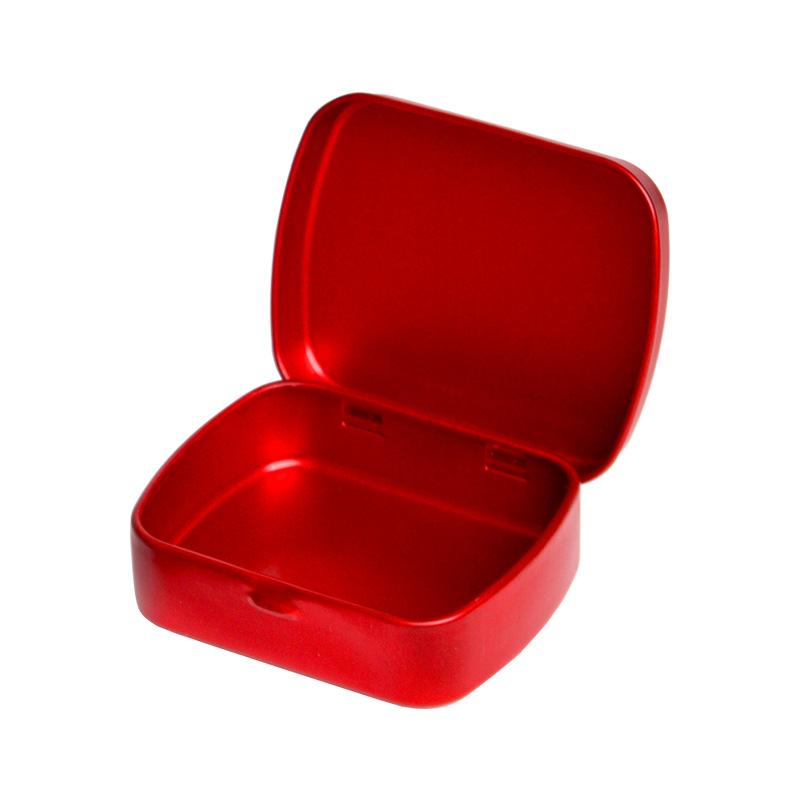 Gold Hinge Flip Lid Rectangular Tinplate Storage Box Small Metal Packaging for Food for Storing Pills Candies Chew Gum Sugar