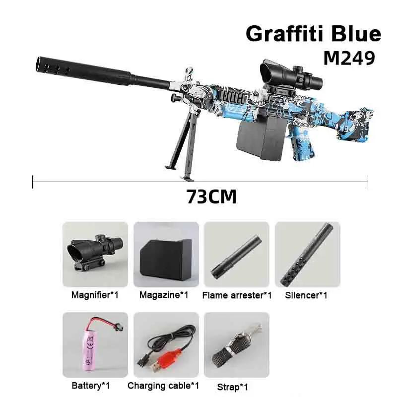 M249 Большая Ананасовая Полностью Автоматическая Электрическая Стреляющая Кристальными Пулями Штурмовая Винтовка-Симулятор Еда Курицы Для Детей