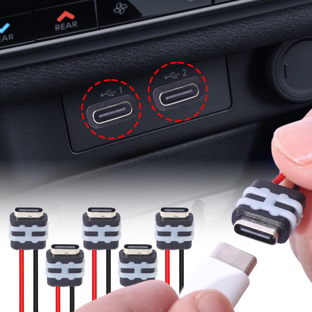 Водонепроницаемый USB C разъем female, 2-контактный, для монтажа на панель, для авто, умных устройств, бытовой техники, медицинского оборудования 5/1 шт.