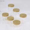 Empty Clear Jar Container With Plastic Imitation Wood Lid Plastic Storage Bottle 1 Pcs {NN74}