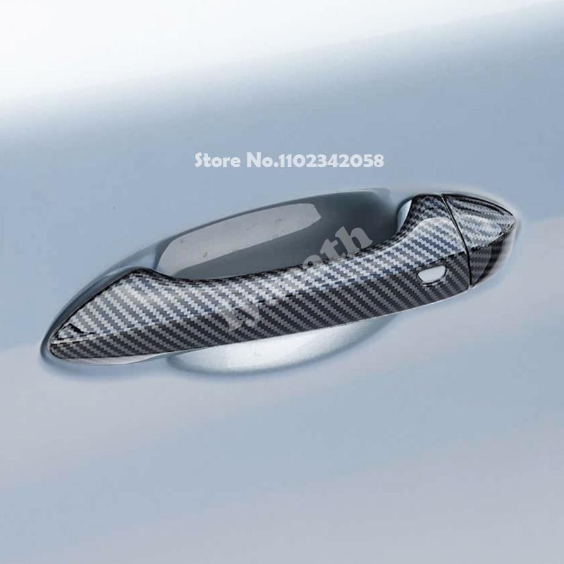 For MG 4 MG4 EV 2025 2026 ABS carbonfiber black Exterior door handle bowl cover charge panle rearview mirror cover Accessories