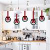 Mini Christmas Cabinet Wreaths 5.1 Inch Small Kitchen Xmas Decor with Red Ribbon Bow Plastic Rattan Fabric Window Door Office Holiday Decoration