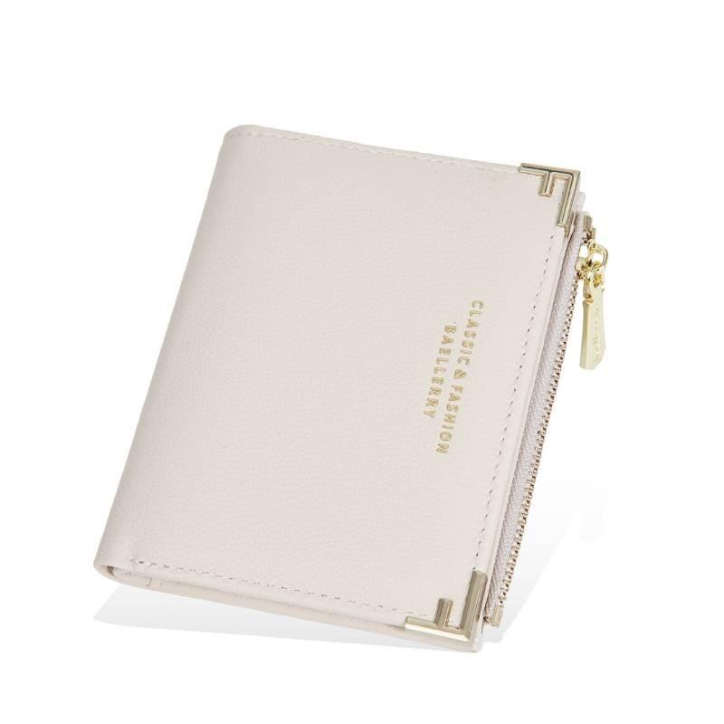 Wallet Ladies Short Style Pu Material With Antitheft Zip Coin Purse For Daily Use