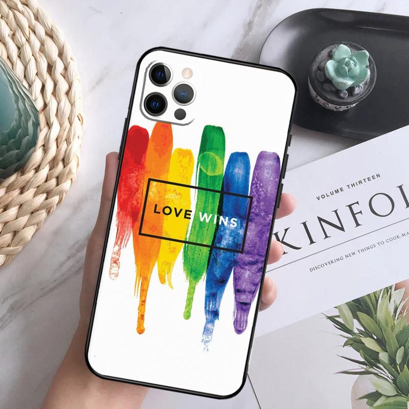 Gay Pride Flag Case For iPhone 15 11 12 13 14 Pro Max XS XR X 7 8 Plus 12 13 Mini 16 Pro Max Soft Cover