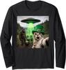 St Patricks Day Cat Selfie with Leprechaun Bigfoot Long Sleeve T-Shirt