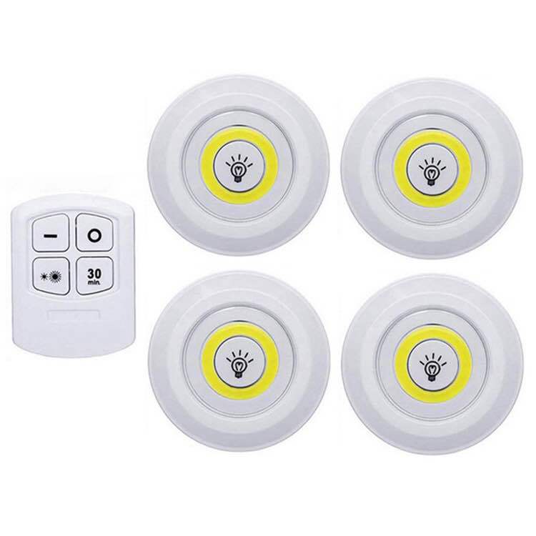 Яркий светильник Cob Under Cabinet Light 3W LED Wireless Remote Control Dimmable Wardrobe Night Lamp Home Bedroom Closet Kitchen