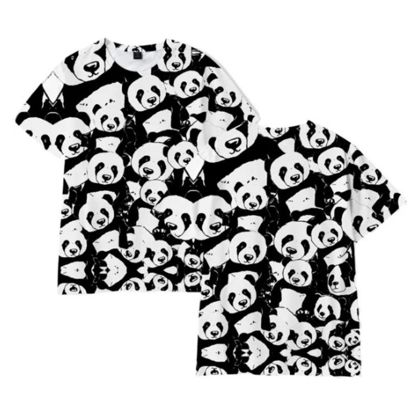 Men's 3D Printed T-Shirt Panda Pattern Print Short Sleeve O-Neck Pullover Casual Top