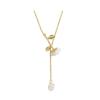 French Elegant Rose Necklace Super Fairy Spring Gentle Water Drop Pendant White Girl Sweet Clavicle Chain