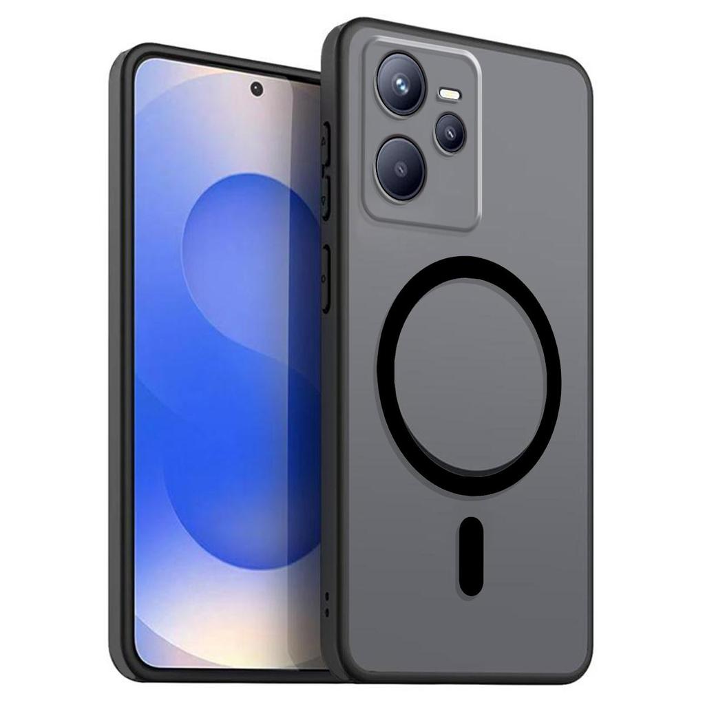 Магнитный железный кольцевой чехол для телефона для realme C35, Narzo 50A Prime Матовый мягкий ТПУ Ударопрочный чехол
