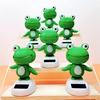 Solar Powered Shaking Head Ornament Dashboard Decoration Cartoon Animal Frog Window Car Dashboard Decor