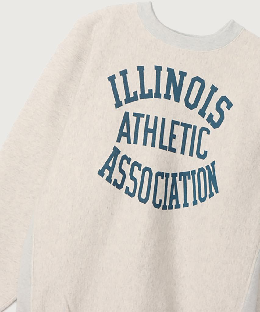 CHAMPION [True To Archives] 2Nd Illinois Brushed Fleece Sweatshirt S.Grey X Navy