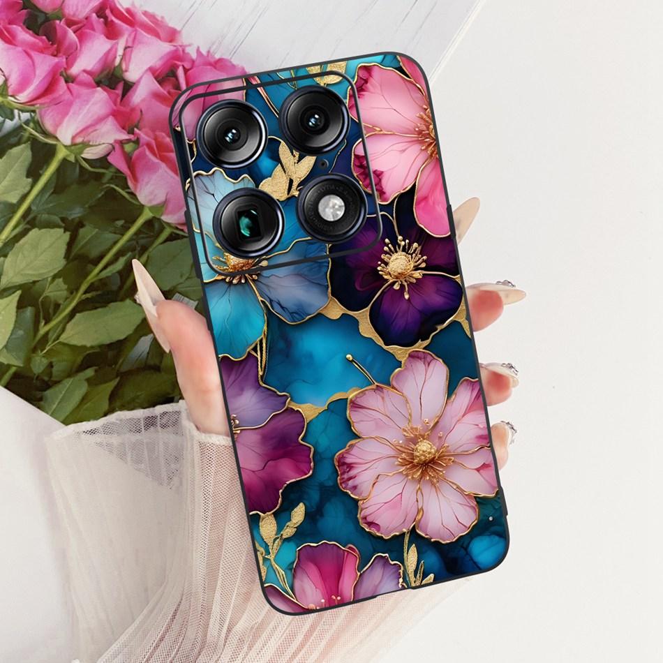 For Motorola Signature Cute Flower Butterfly Cat Painted Case For Motorola Signature XT2603-2 Black Silicone Soft Phone Cases