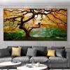 Landscape Pictures Green Tree Canvas Painting Forest Posters and Prints Wall Art Giant Trees Pictures for Living Room Home Decor