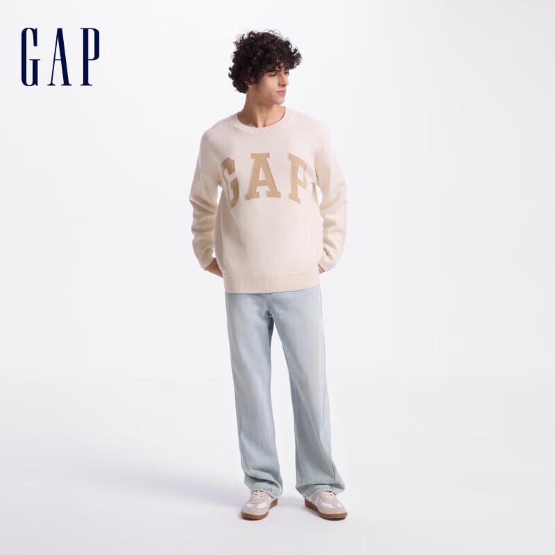 Унисекс джемпер GAP с жаккардовым логотипом, круглый вырез