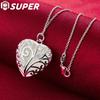Ювелирные изделия из стерлингового серебра 925 пробы, 18-дюймовое стереоскопическое сердце с цирконом AAA