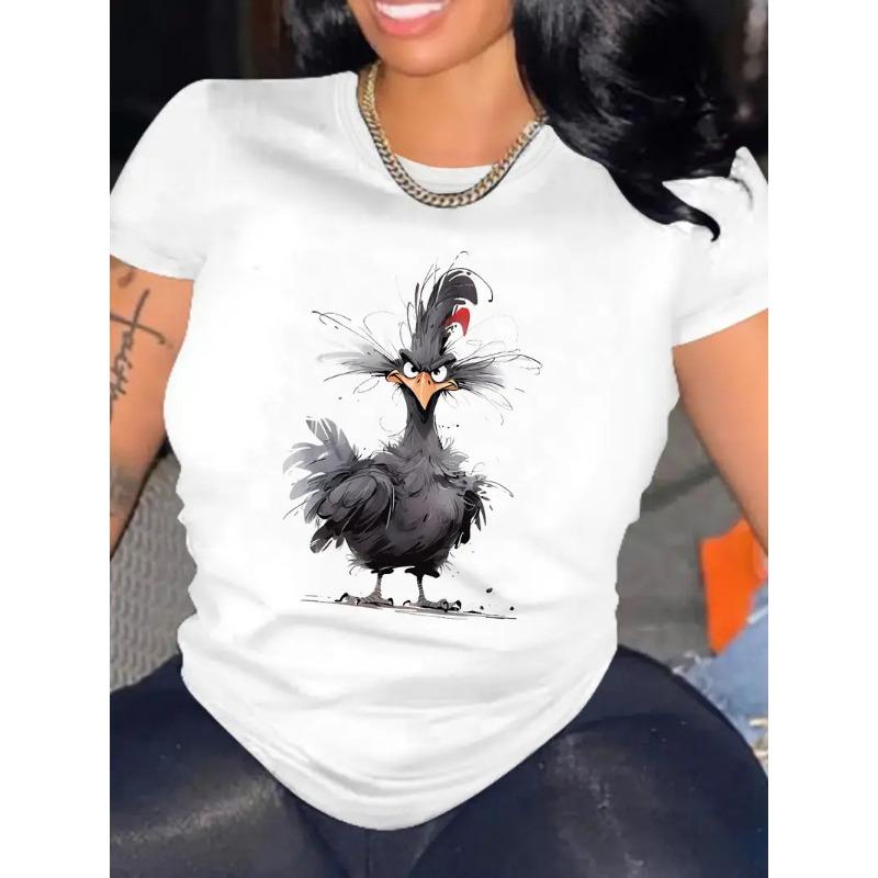 Летний топ с круглым вырезом и принтом, модные повседневные милые женские футболки из чистого хлопка с короткими рукавами