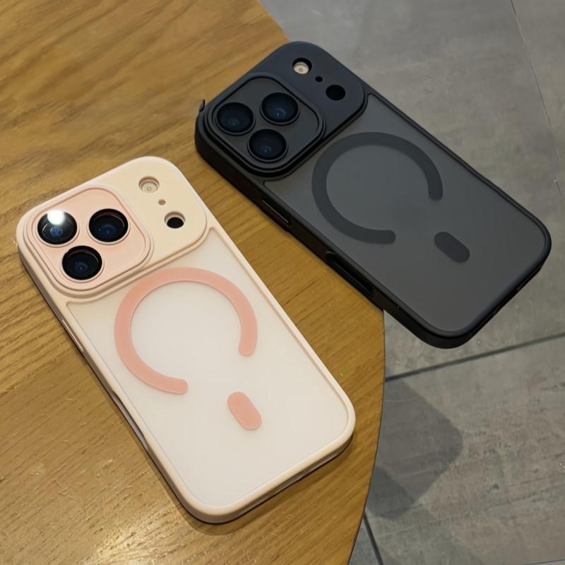 Роскошный противоударный чехол-броня для Magsafe для iPhone 17 Air 16 15 14Plus 13 12 11 Pro, магнитная беспроводная зарядка, прозрачная матовая крышка