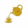 Creative Wall Clock Acrylic 3D DIY Coffee Cup Teapot Kitchen Living Room Decorative Wall Clock