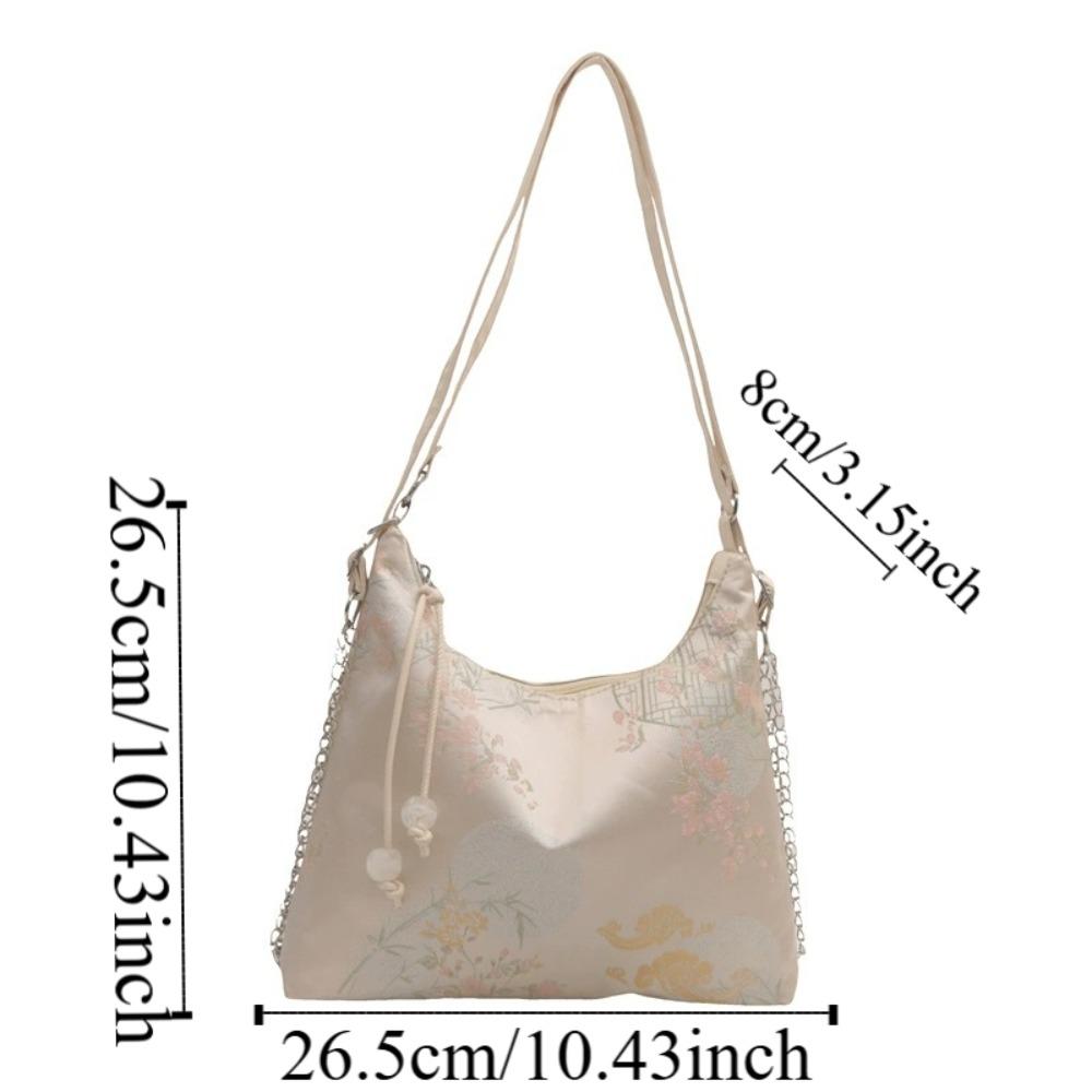 Large Capacity Chinese Style Backpack Embroidery Cheongsam Tote Bag Women's Shoulder Bag Daily