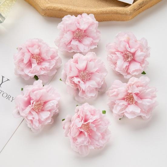 5 шт., реалистичные декоративные цветы, яркая, красивая соломенная шляпа, подходящая поддельная головка цветка пиона, товары для вечеринок