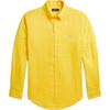 Polo Pony Embroidered Pointed Collar Long Sleeve Shirt Men Shirts Yellow MNPOWOV16823447-730