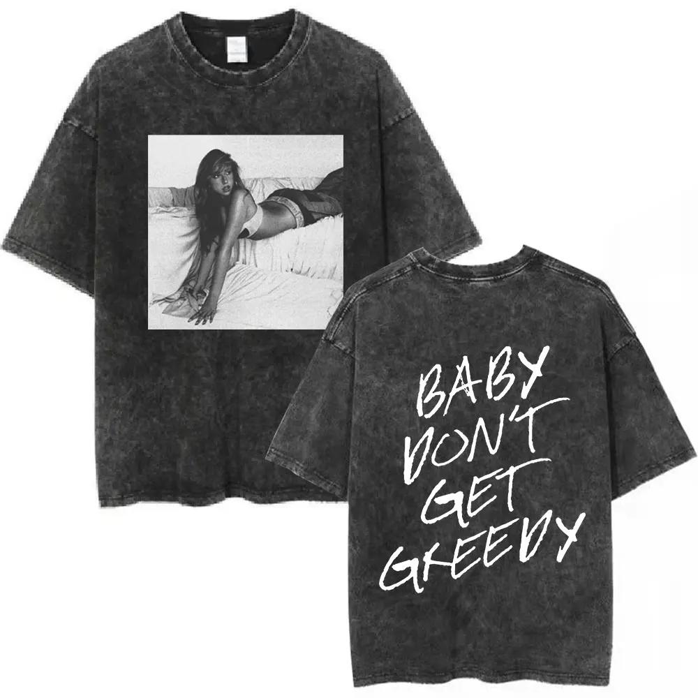 Tate Mcrae Greedy Album Tour Merch T Shirt Men Women Fashion Vintage Washed Short Sleeve Oversized Tshirts 100 Cotton T Shirts