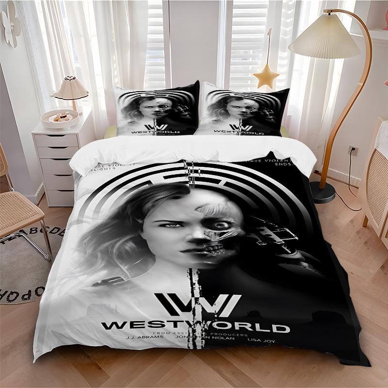 3pcs Westworld poster Duvet Cover Set (1 Duvet Cover + 2 Pillowcases, No Core) - Comfortable, And Breathable Bedroom Decoration yy251104094